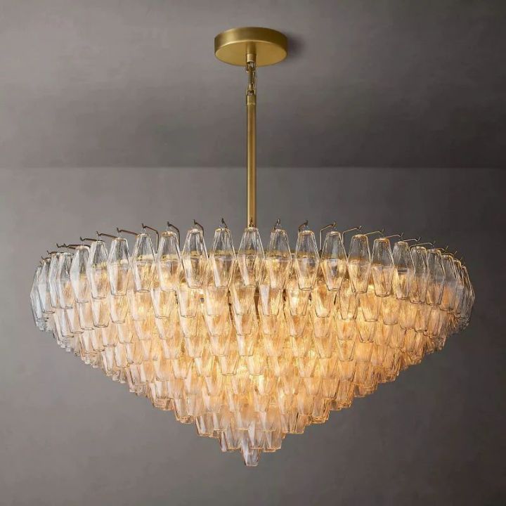 Vicky Clear Glass Tiered Round Chandelier 47"