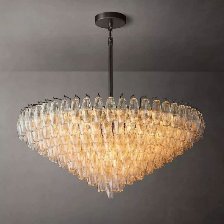 Vicky Clear Glass Tiered Round Chandelier 47"