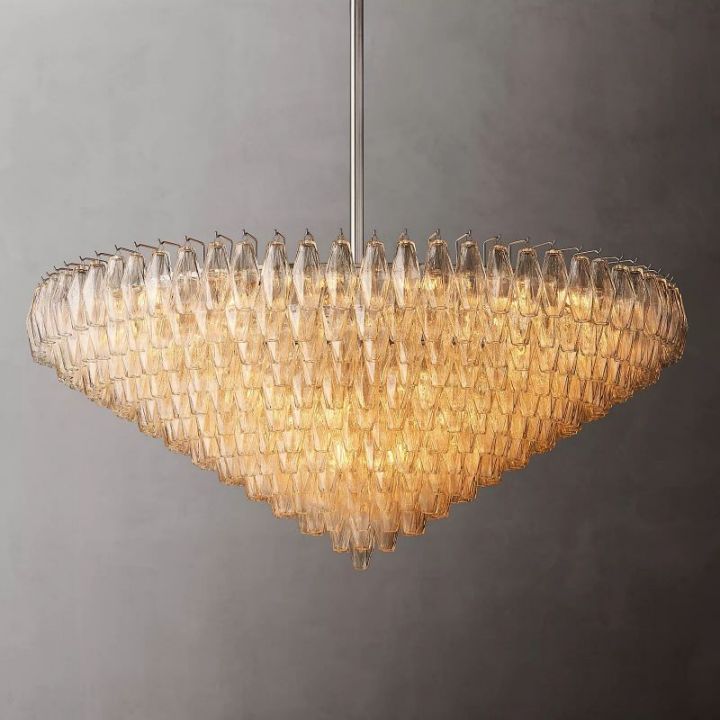 Vicky Clear Glass Tiered Round Chandelier 62"