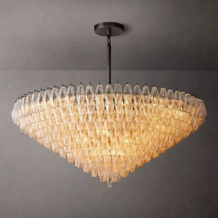 Vicky Clear Glass Tiered Round Chandelier 62"