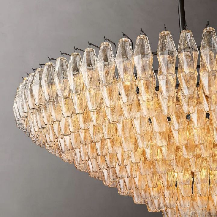 Vicky Clear Glass Tiered Round Chandelier 62"