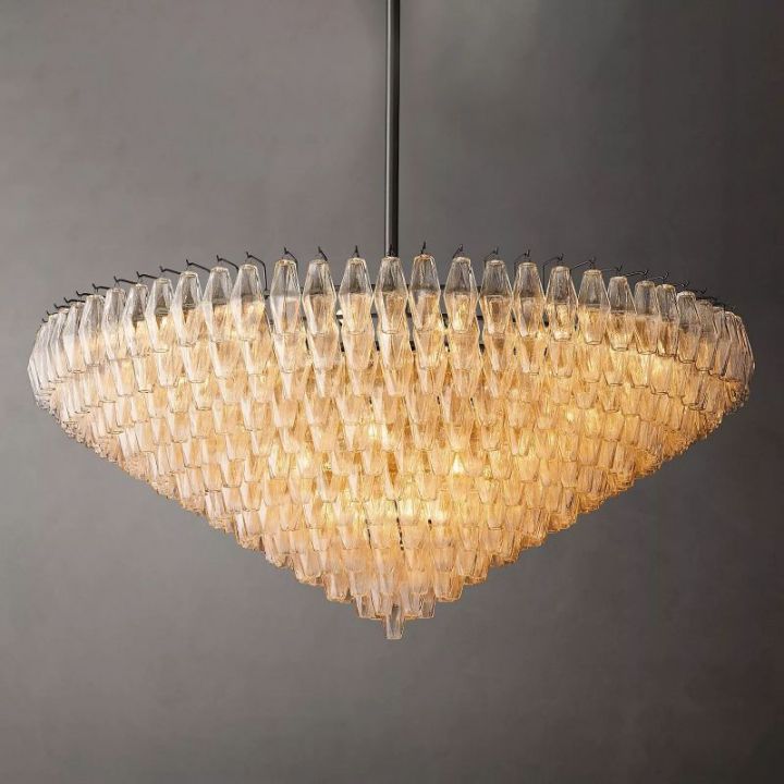 Vicky Clear Glass Tiered Round Chandelier 62"