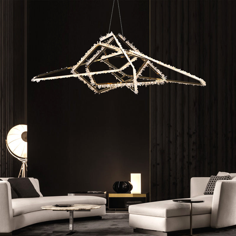 Gina Irregular Modern Living Room Rock Crystal Chandelier