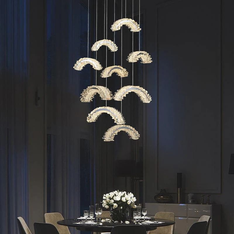 Gina Rock Crystal Crescent Chandelier