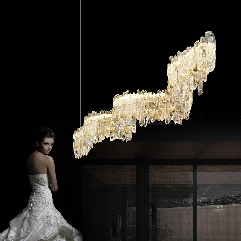 Gina Rock Crystal Linear Chandelier