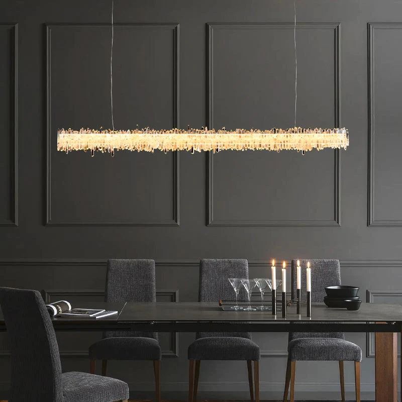 Gina Rock Crystal Linear Chandelier