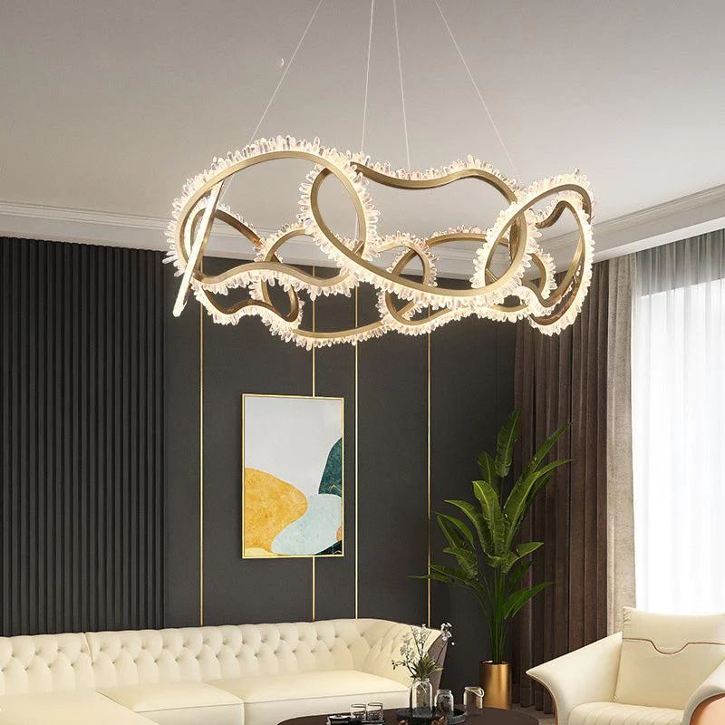 Gina Rock Crystal Multi Ring Chandelier