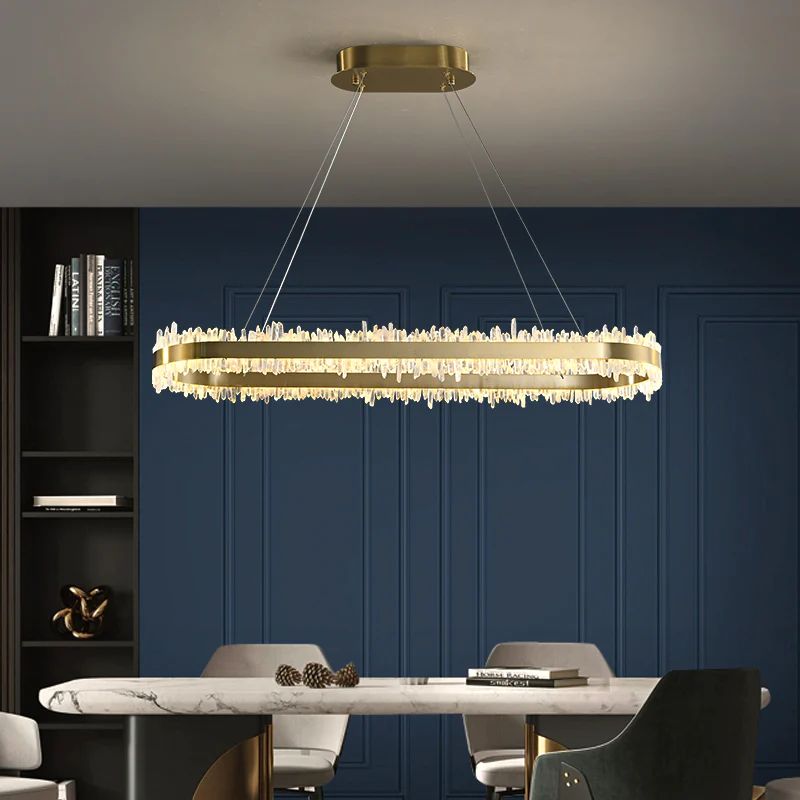 Gina Rock Crystal Oval Chandelier