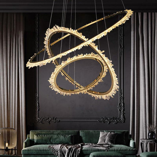 Gina Rock Crystal Ring Chandelier