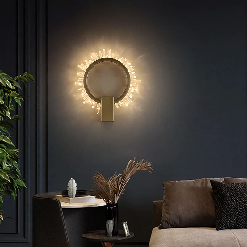 Gina Rock Crystal Ring Wall Sconce