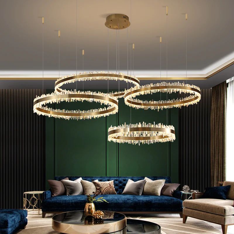 Gina Rock Crystal Rings Luxury Chandelier