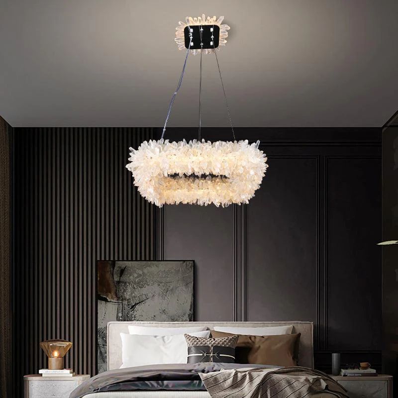 Gina Rock Crystal Square Modern Chandelier