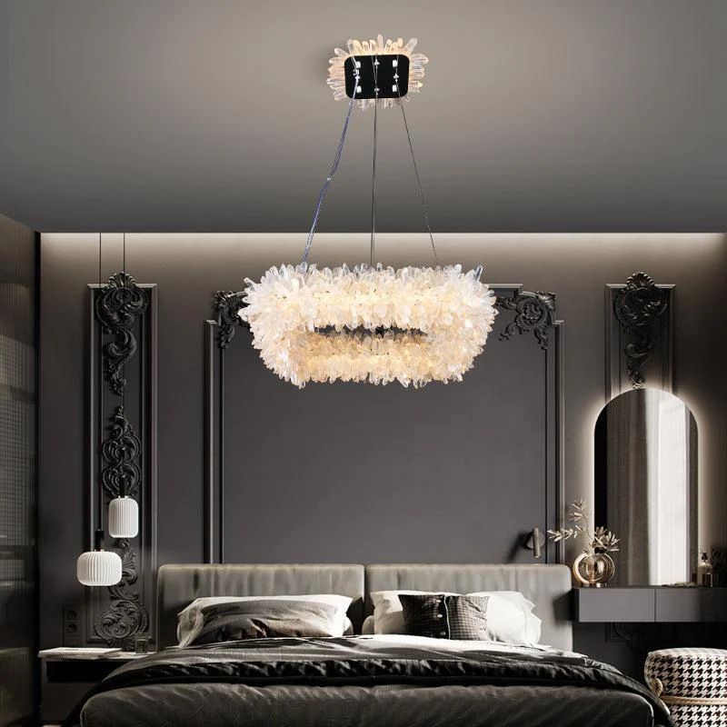 Gina Rock Crystal Square Modern Chandelier