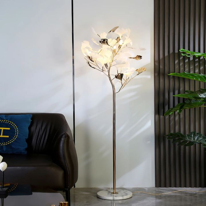 Ceramic Gingko Leaf Floor Lamp