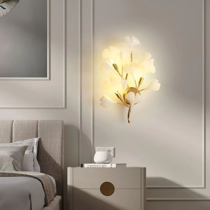 Ceramic Gingko Wall Lamp