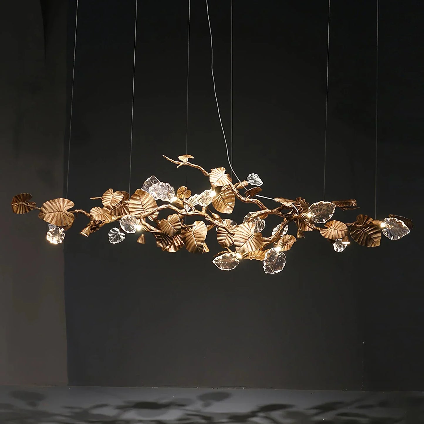 Gold Leaf Crystal Chandelier