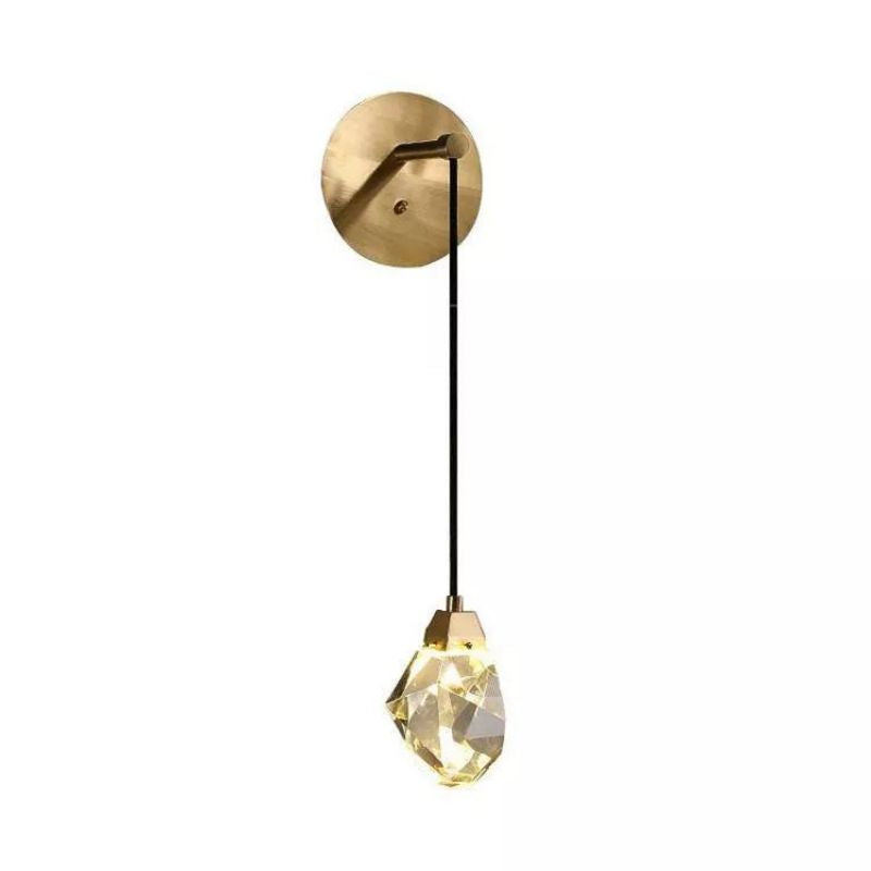 Irene Faceted Crystal Prisms Wall Sconce (Cord)