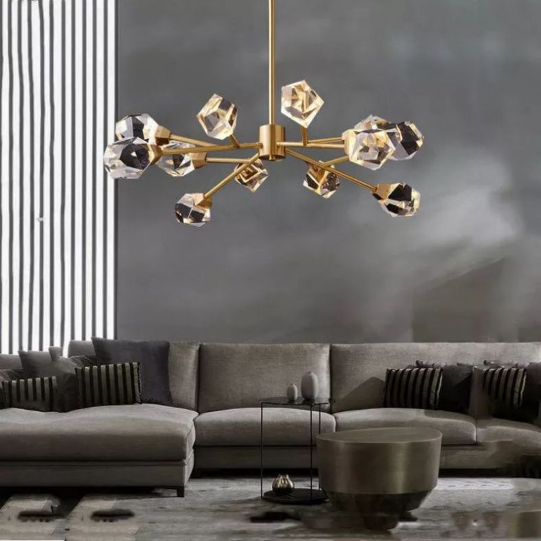 Irene Faceted Oval Chandelier For Living Room