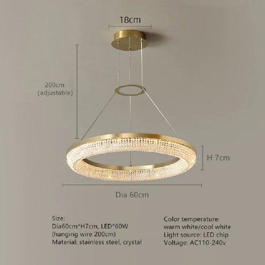 Julian Modern Crystal Round Chandelier