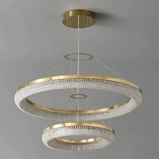 Julian Modern Double Ring Crystal Chandelier