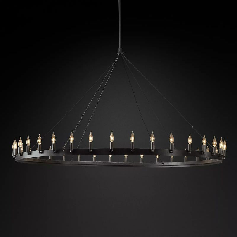 Lalania Vintage Candelabra Round Chandelier 73"