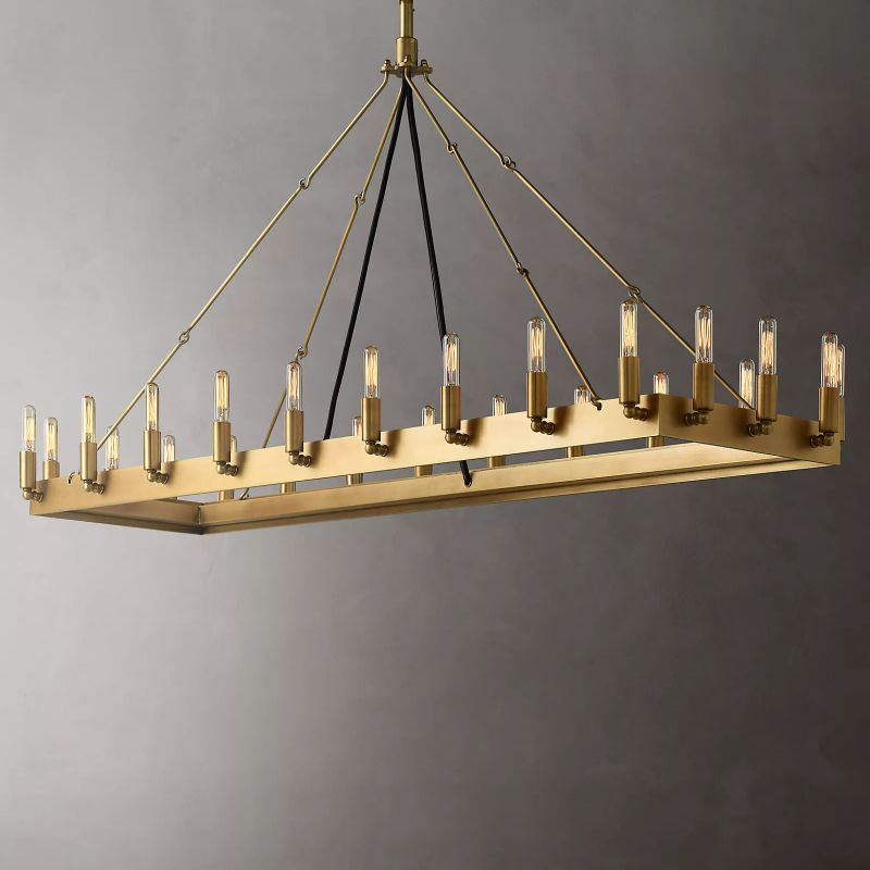 Lalania Vintage Filament Rectangular Chandelier 52''