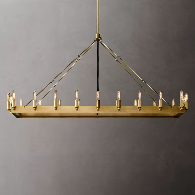 Lalania Vintage Filament Rectangular Chandelier 52''