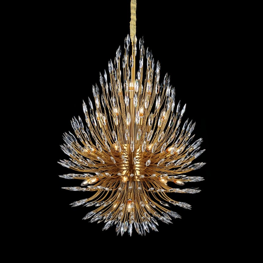 Lily Starburst Crystal Sputnik Chandelier 43"W