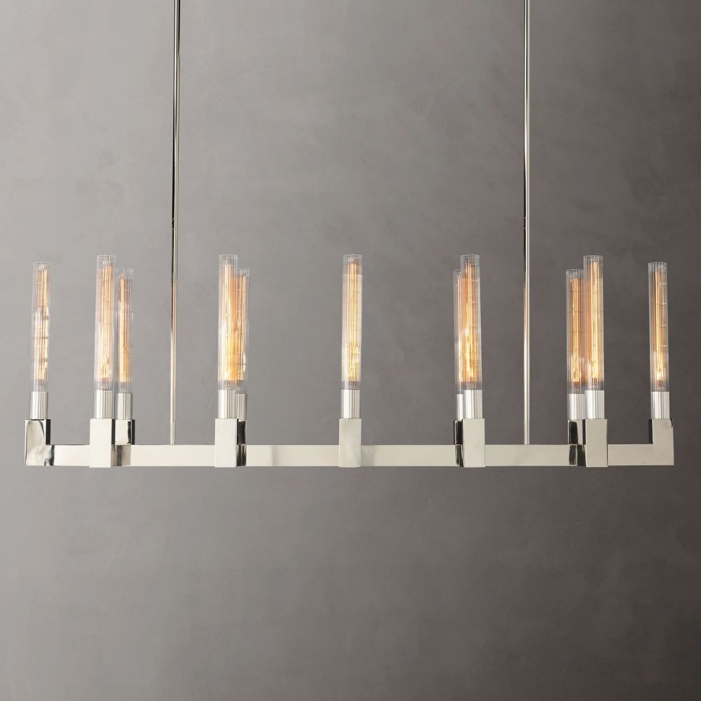 Amorra Candlestick Glass Linear Chandelier