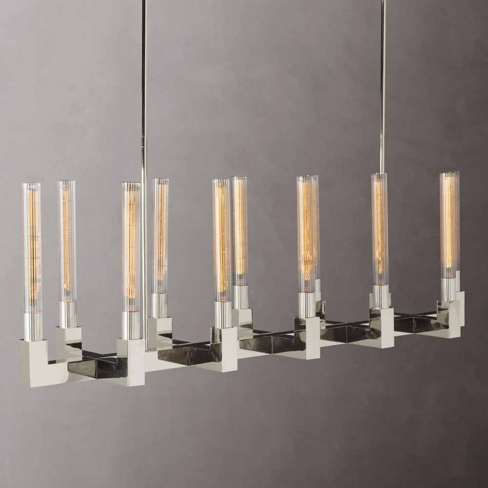 Amorra Candlestick Glass Linear Chandelier