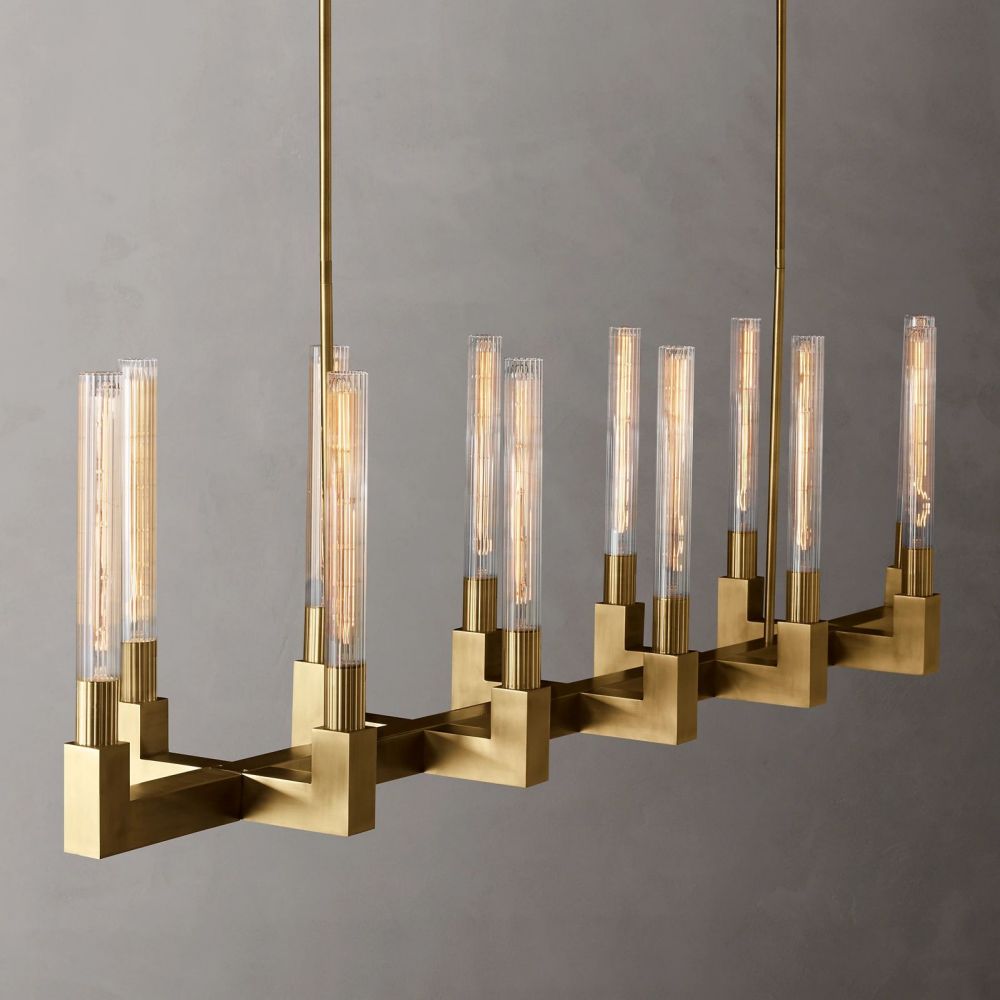 Amorra Candlestick Glass Linear Chandelier