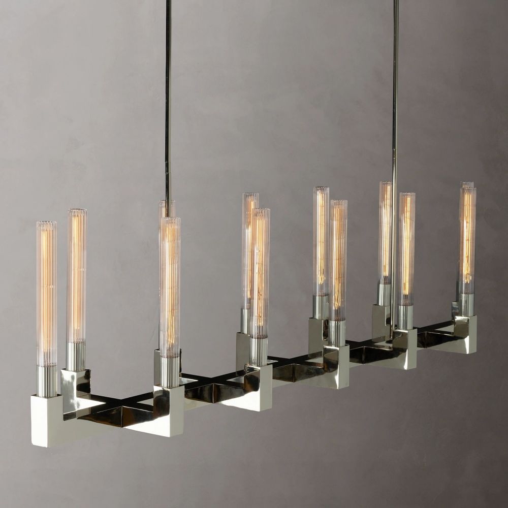 Amorra Candlestick Glass Linear Chandelier