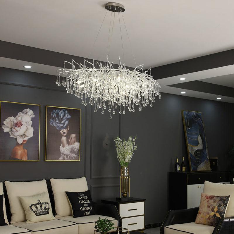 Tanner Modern Raindrop Branch Crystal Chandelier 48" L