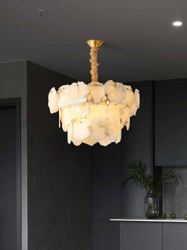 Alabaster Moira Modern Snowflake Multi-Layer Chandelier