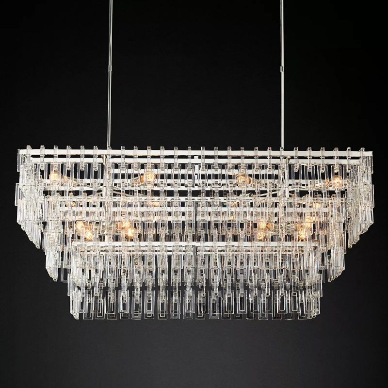 Maggie 3-Tier Rectangular Chandelier 62"