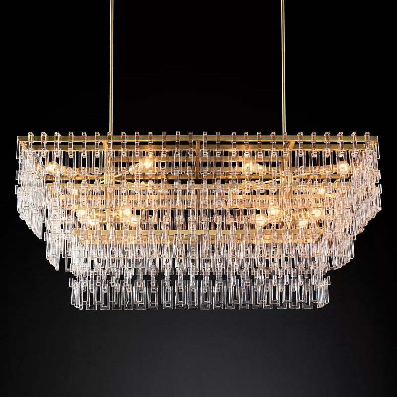 Maggie 3-Tier Rectangular Chandelier 62"