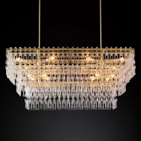 Maggie 3-Tier Rectangular Chandelier 62"