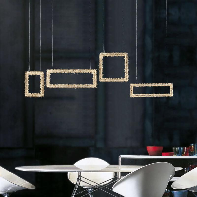 Modern Rock Crystal Dining Room Chandelier