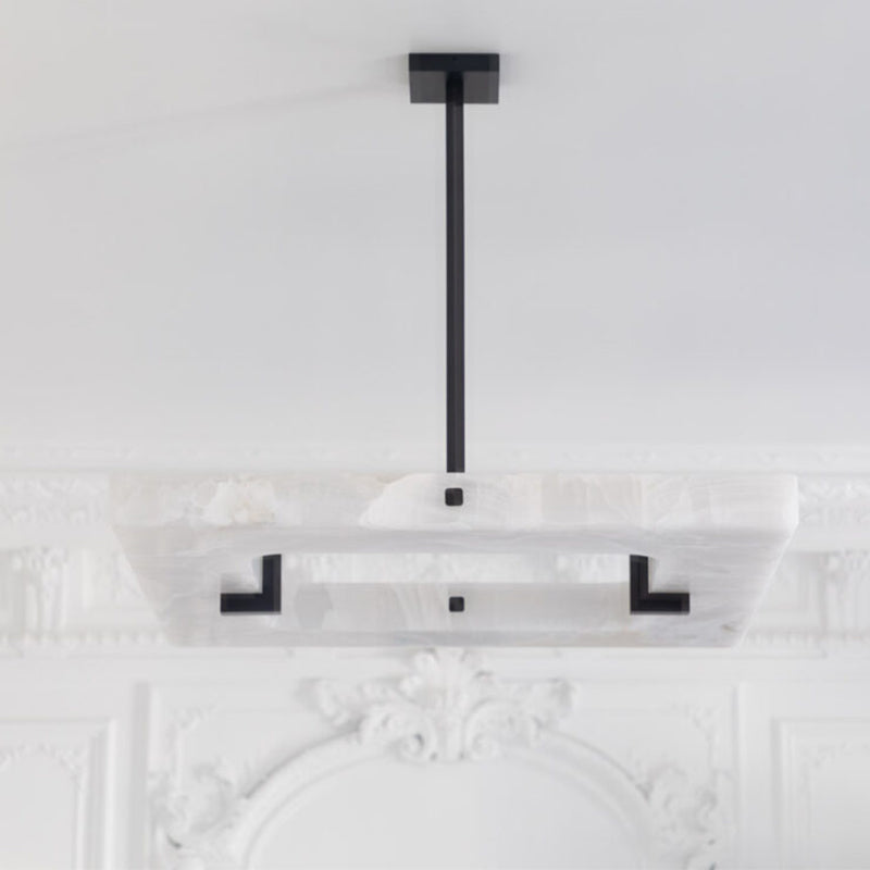 Modern Square Alabaster Chandelier