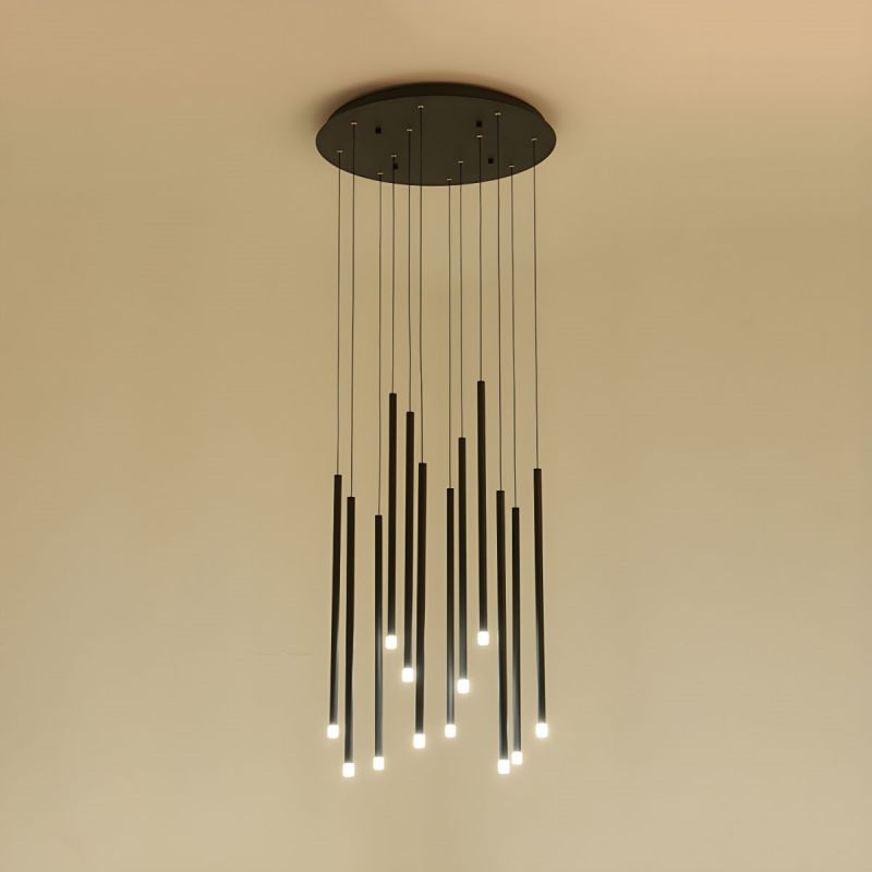 Modernist Slim Tube Pendant Light for Stair Case