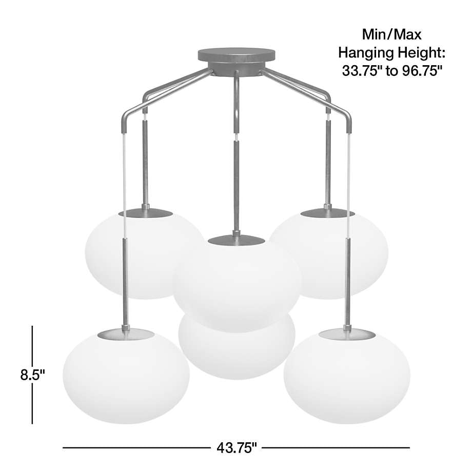 Moon Brass and Glass 6-Light Chandelier