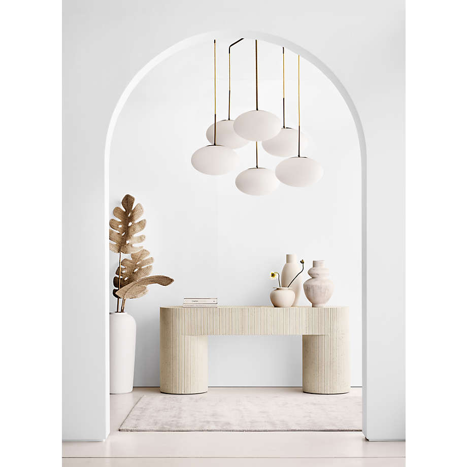 Moon Brass and Glass 6-Light Chandelier