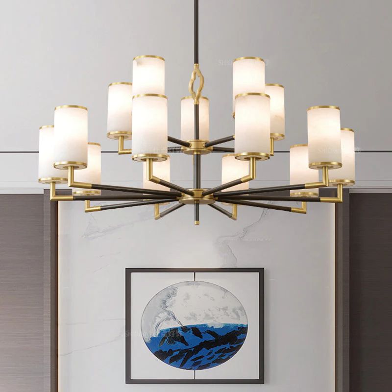 Multi-layer Branda Alabaster Round chandelier