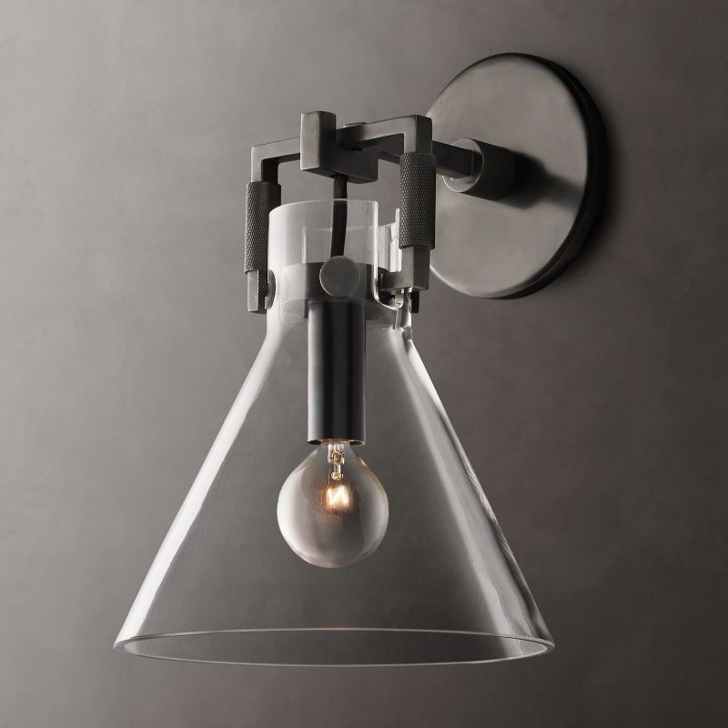 Navier Glass Funnel Sconce