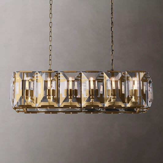 Paula Crystal Rectangular Chandelier 42"