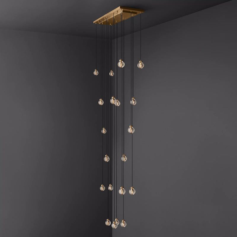 Popular Pearl Ball Linear Chandelier 54"