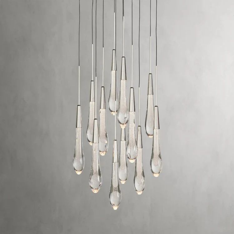 Rain Glass Round Chandelier