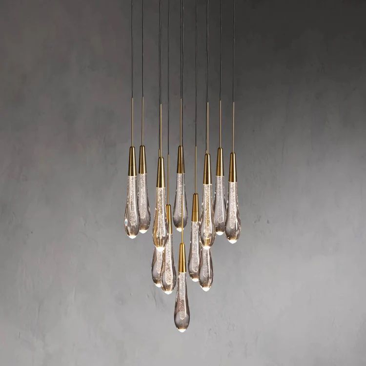 Rain Glass Round Chandelier