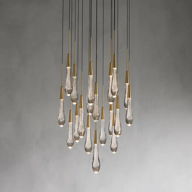 Rain Glass Round Chandelier