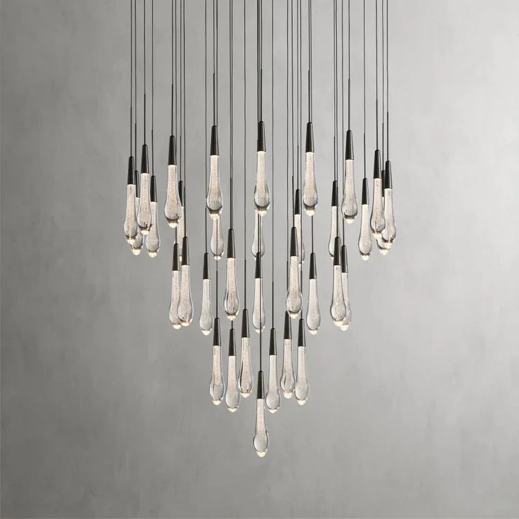 Rain Glass Round Chandelier